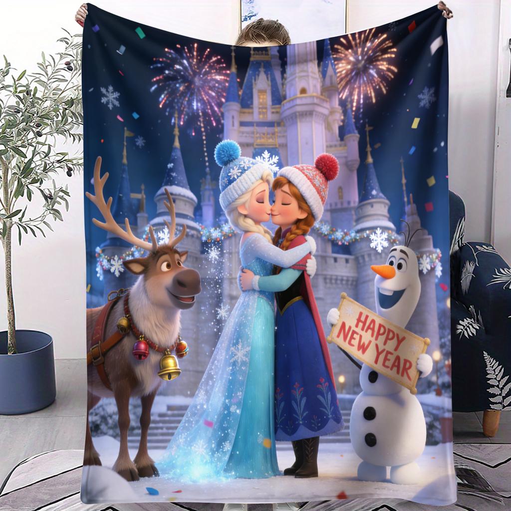 Portable Disney Frozen Lightweight Soft Decor Small Cover Blanket Four Season Suitable For Picnic Bed Sofa Car Nap Daily Gift