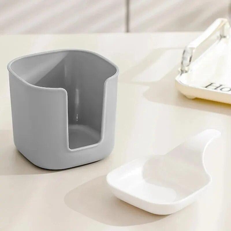 6Pcs/set Plastic White Household Dipping Small Dishes With Handles Tableware Set With Storage Rack Sauce Vinegar Dishes