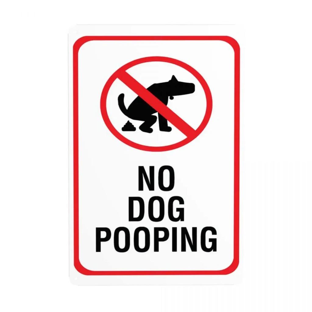 NO Dogs Allowed Metal Tin Sign Retro No Dog Poop Sign Tin Decorative Signs Plaques Club Cafe Restaurant Man Cave Bar Metal Plate