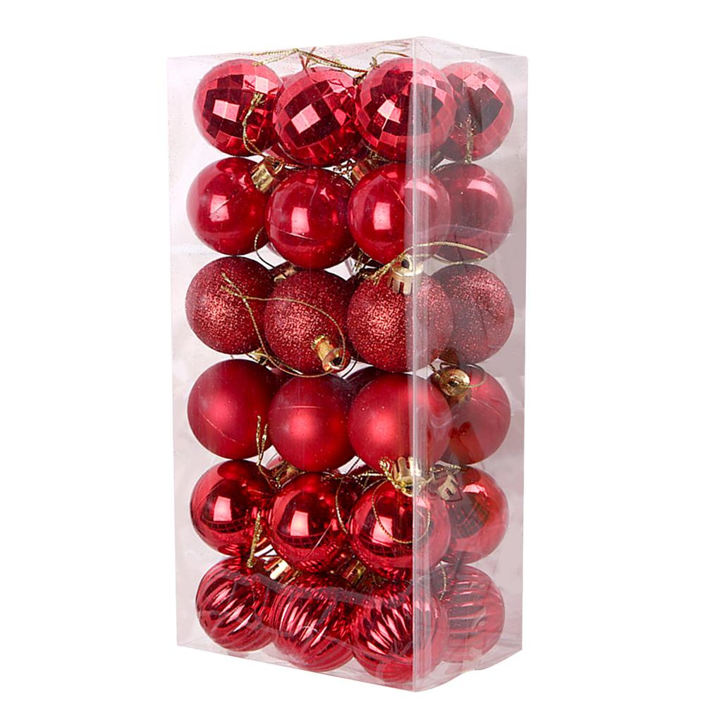 36Pcs Christmas Tree Balls Hanging Pendant Plastic Colorful Balls Ornament Set Christmas Home Decoration 2025 Navidad New Year