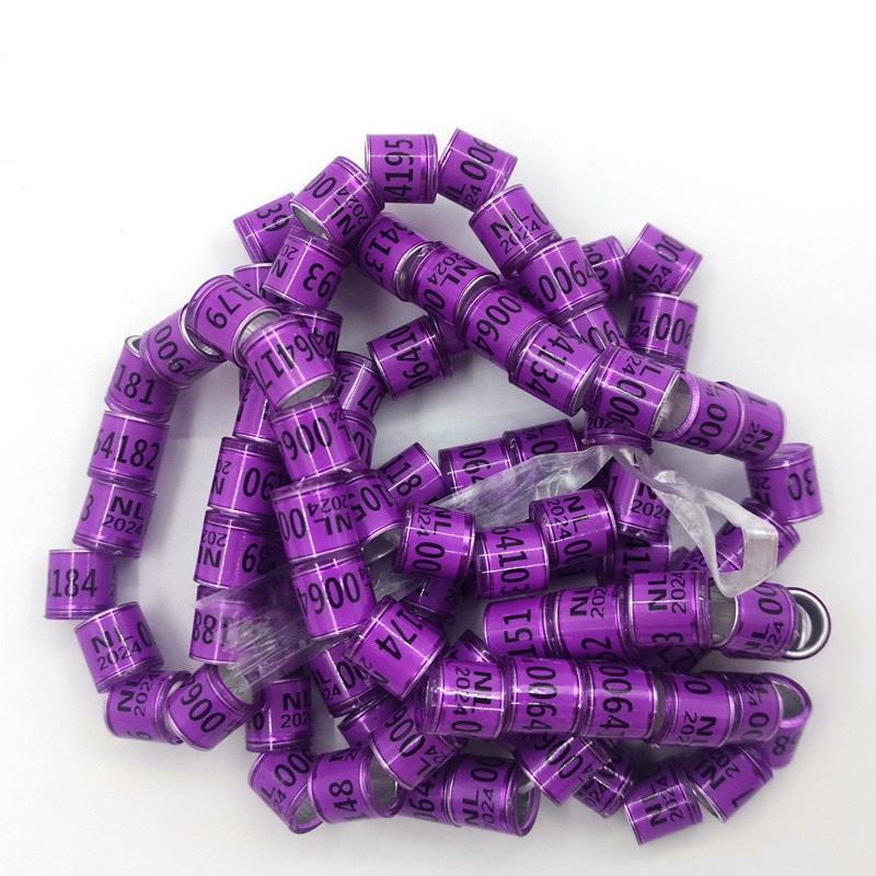 50 stk 2025 8mm Duefotring Aluminium Plastmateriale Fuglefotring med Tall Flerfarget Valgfritt Fugleutstyr