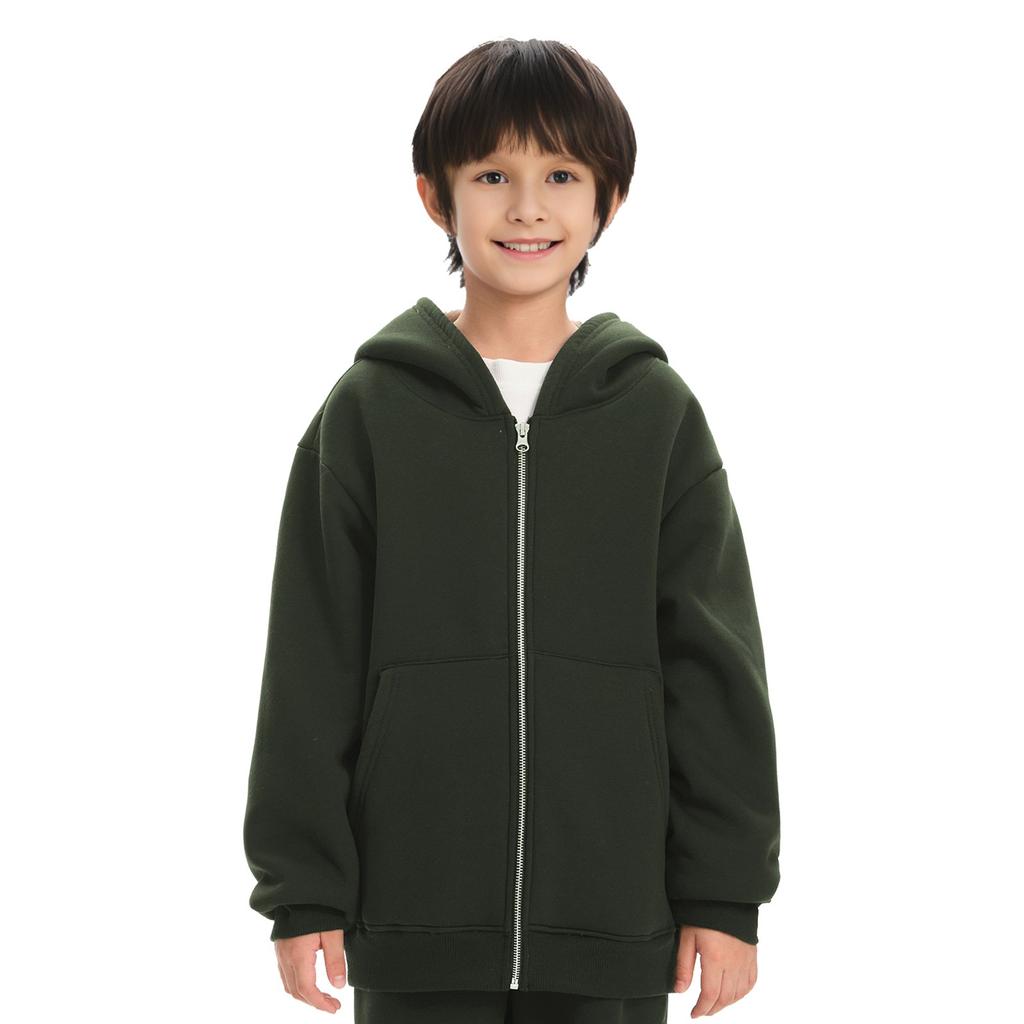 Winter Boys' And Girls' Fleece Hooded Sweatshirt Medium And Large Lamb Fleece Warm Jacket
