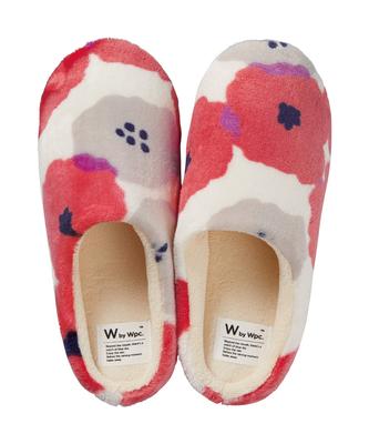 Patterns Fluffy Room Peony Shoes, Red, W083-085