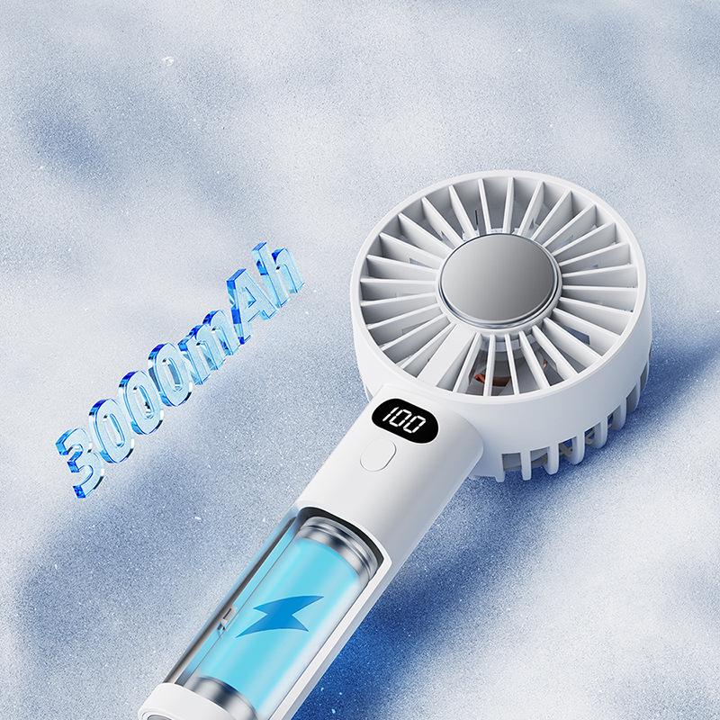 Handheld Mini Cold Compress Fan with Double Blades and Carabiner