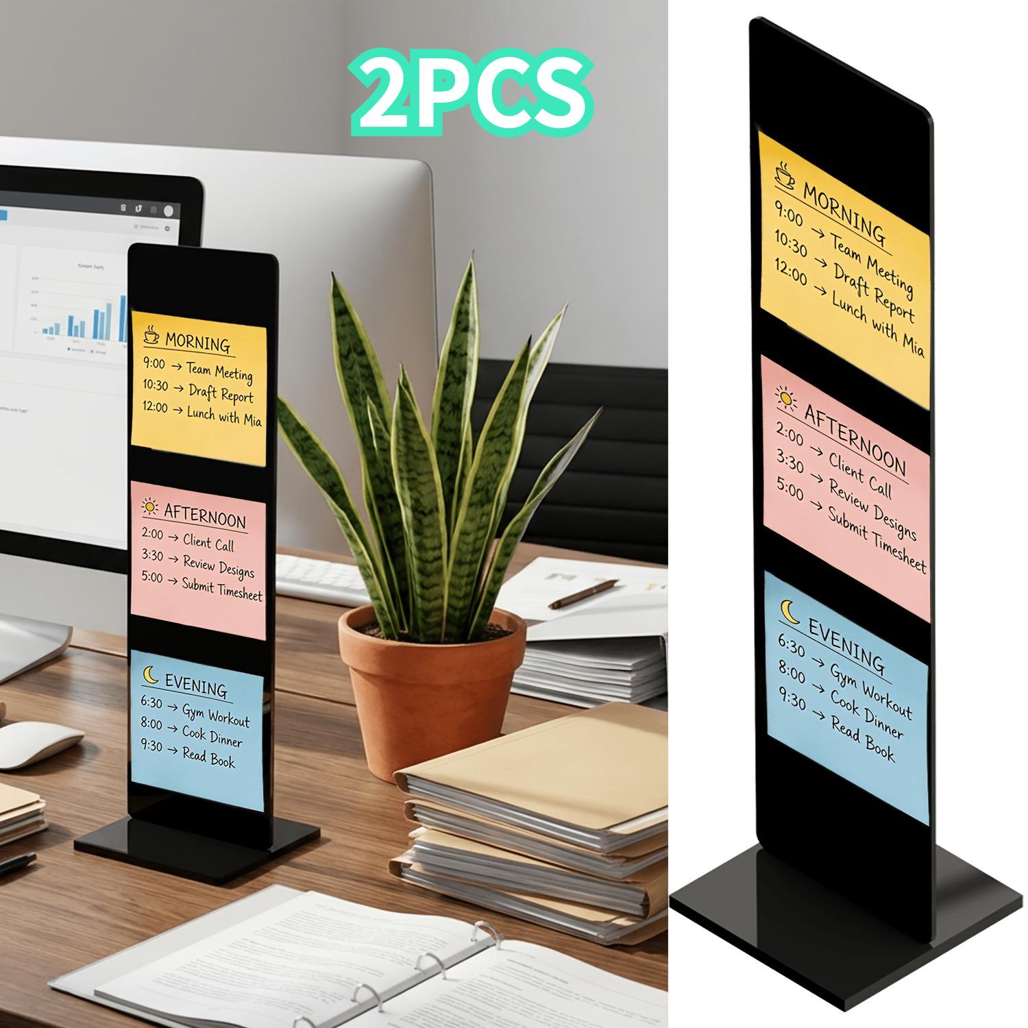 Two detachable transparent memo boards, computer screen memo board, message board, office desk accessories