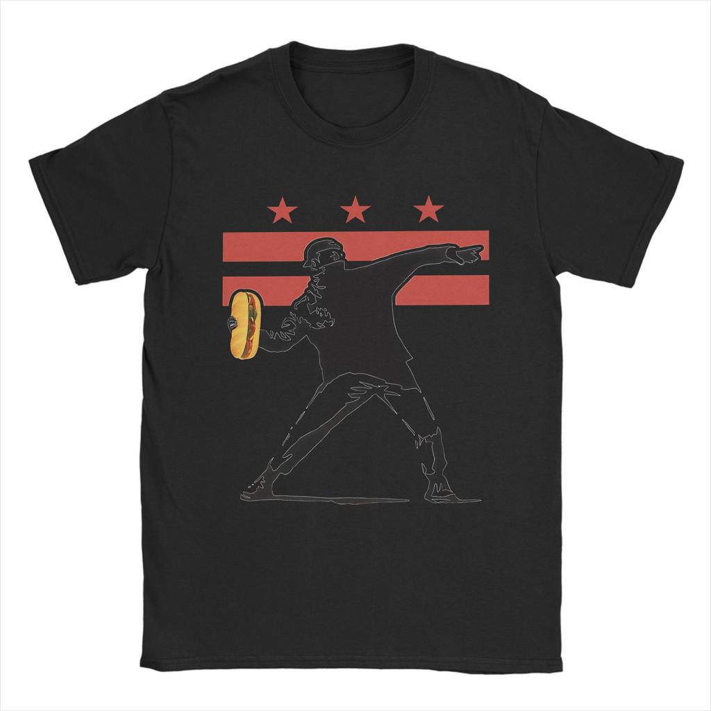 Dc Sandwich Guy 100% Baumwoll-T-Shirt für Herren Sommer Vintage T-Shirts Bequeme Hip-Hop-Tees Übergroße Druck-Tops