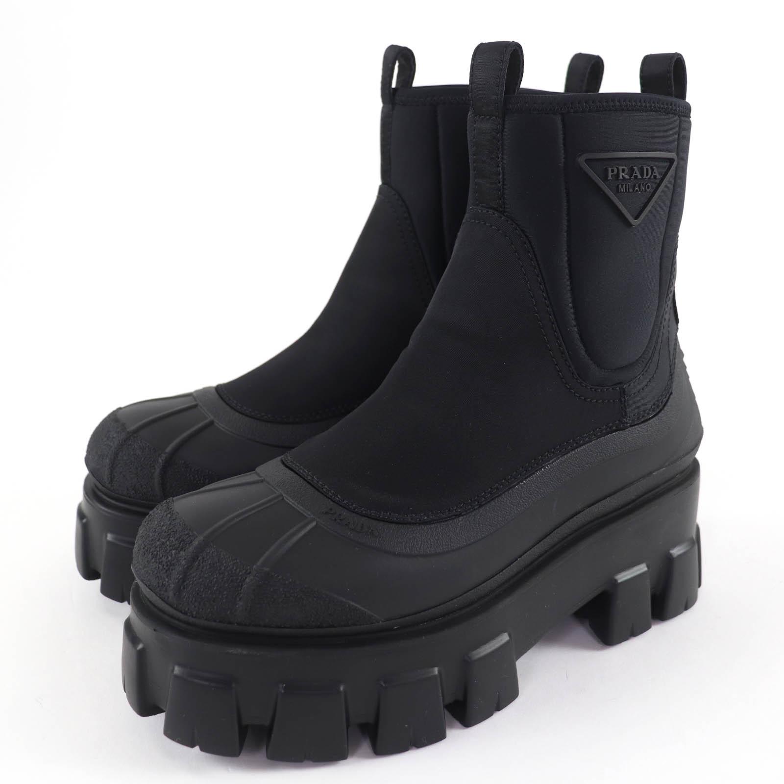 

Pristine PRADA Monolith Re-Nylon Triangle logo gabardine boots black 36.5 2UE029 Used