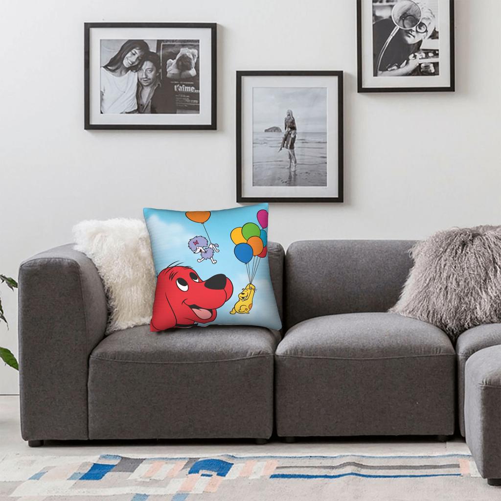 Pillow Case C-Clifford the Big Red Dog Soft  Pillow Cover For Sofa Home Decor Novelty Pillowcases