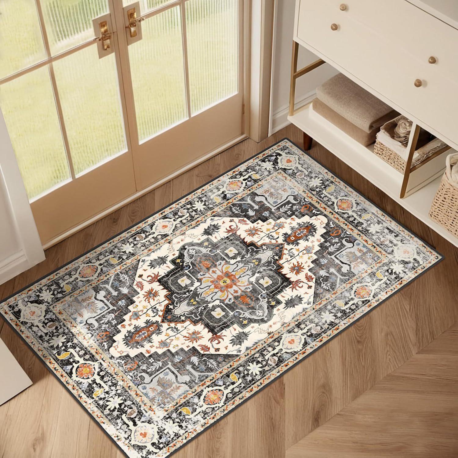 

Персидский коврик для пола Богемный этнический стиль Домашний коврик для входной двери Износостойкий и грязеотталкивающий коврик для пола 60 * 90Cm