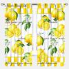 YCness Vintage Lemon Kitchen Curtains, Watercolor Floral Fruit Colorful Spring Nature Yellow Plants Retro Window Treatments for