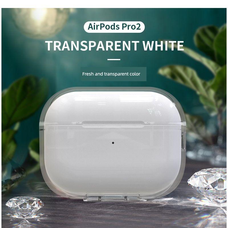 

Применимый защитный чехол для AirPods Pro2 Apple Pro второго поколения чехол для беспроводных Bluetooth-наушников прозрачный простой мягкий AirPods Pro Second Generation Pure transparent