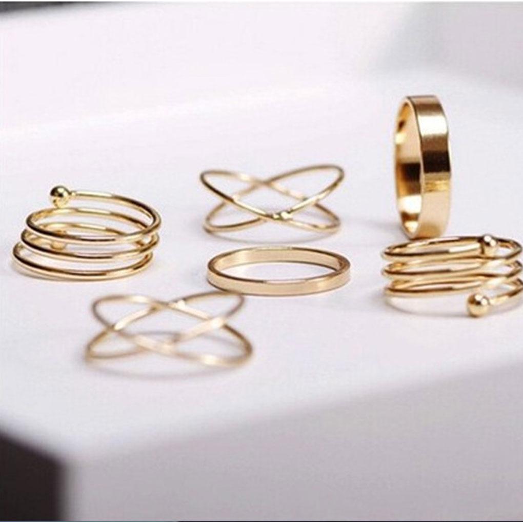 6 Pieces Girls Ring Set Adjustable Joint Jewellery Alloy Opening Decoration Elegant Rings Accessories for Birthday Party