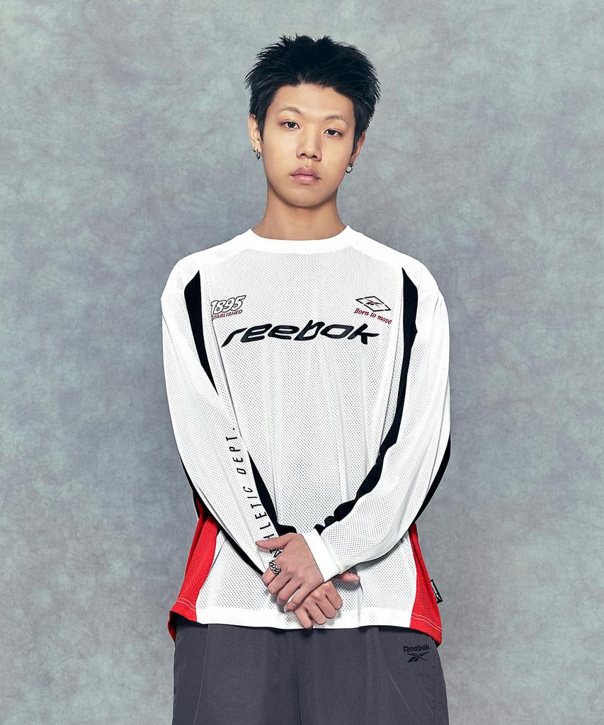 Reebok Sports Jersey Mesh Long Sleeve Tee - Off-White