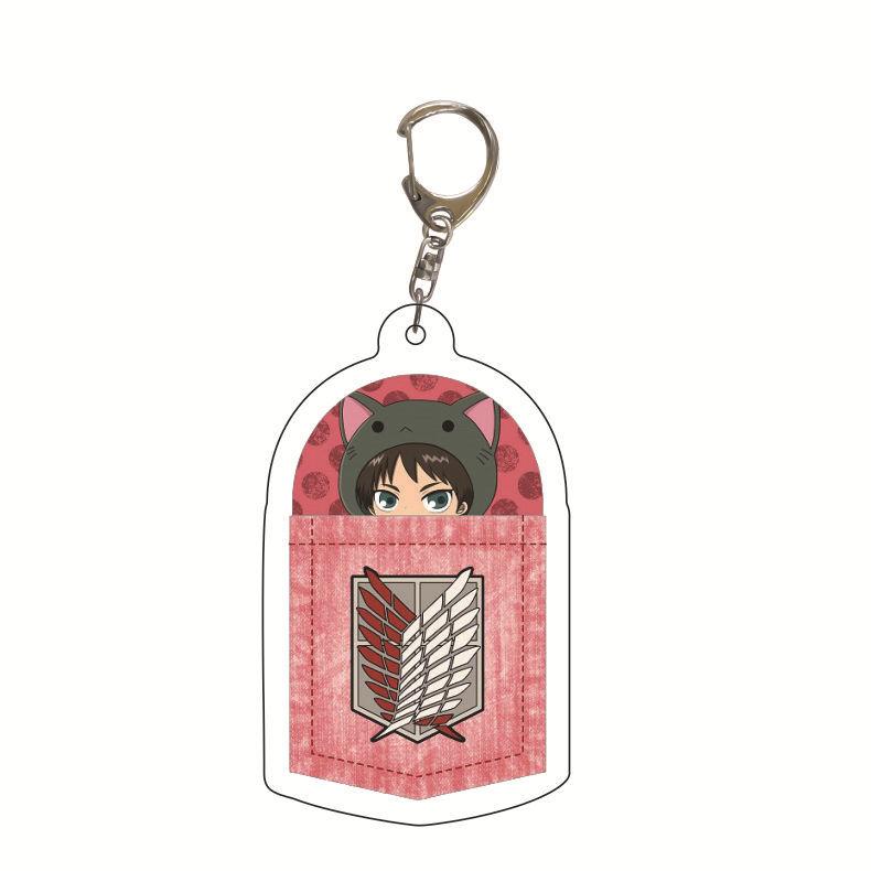 Attack on Titan Key Ring Acrylic Key Ring Custom Logo Print Creative Backpack Accessory Stock Available High Quality