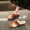 Niche Design Slope Heel Flip-flops Shoes Women Wear Summer New Silver High-heeled Sandals