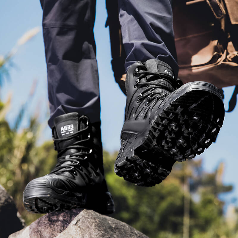 Stivali da Esterno Uomo Stivali Caffè Stivali Neri Impermeabili Antiscivolo Scarponi da Trekking Resistenti all'Usura Trekking nella Giungla Taglia Grande 39-47