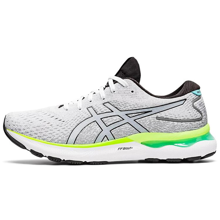 

new Asics Gel Nimbus 24 White Black Lime Green 40