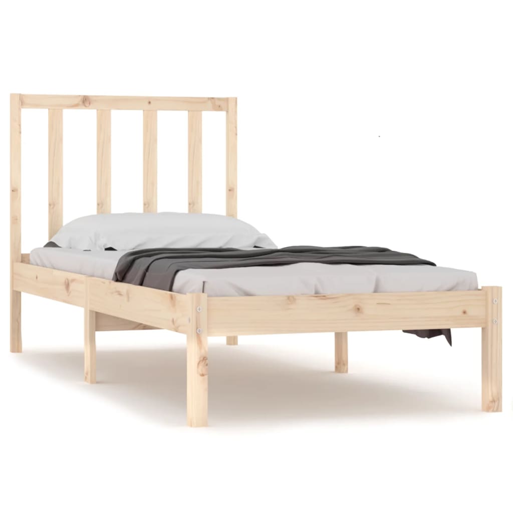 Solid Wood Bed Frame without Mattress 75 x 190 cm Pine Wood
