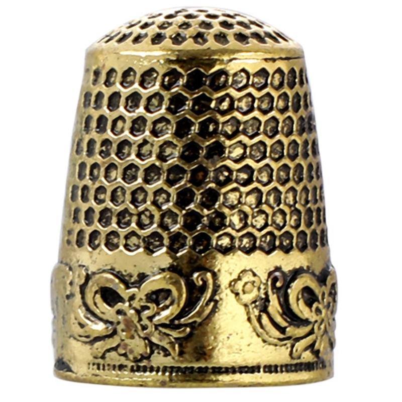 

Retro Metal Thimble Finger Tip Protectors Ergonomic Finger Guard For Adult Beginner Hand Sewing Quilting Embroidery