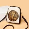 Women's Embossed Elephant Design Crossbody Bag Vintage Leather Shoulder Bag for Daily Use