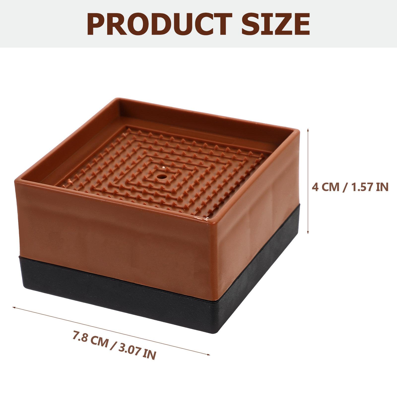 

4Pcs Furniture Risers Bed Lifts Heavy Duty Non-Slip Riser Blocks for Beds Sofas Cabinets Tables Desks Washing Machines Floor коричневий