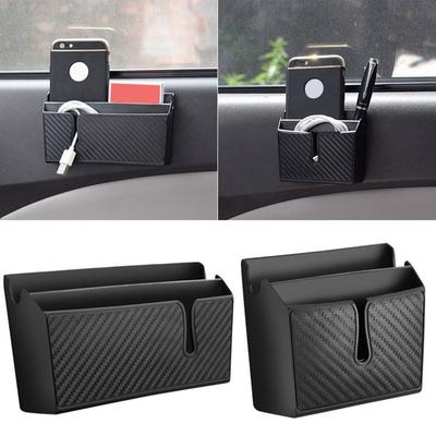 New PVC Car Storage Bag Adhesive Type Multifunctional Mobile Phone Organizer Box Removable DIY Dashboard Tidy Hanging Bag Car