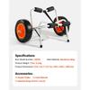 Kayak Cart, 113.4 Kg Load Capacity, Foldable Kayak Trolley with 25.4 Cm Solid Rubber Tires & 1 Ratchet Strap, Paddle Board Trolley for Carrying