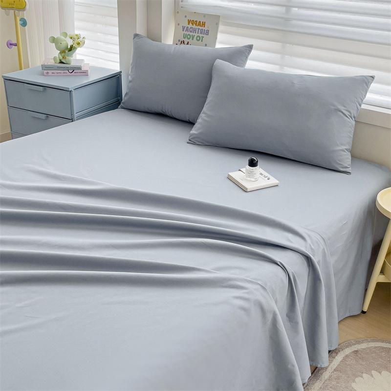 New Thick Minimalist Striped Brushed Bed Sheet for Single Double Student Dormitory