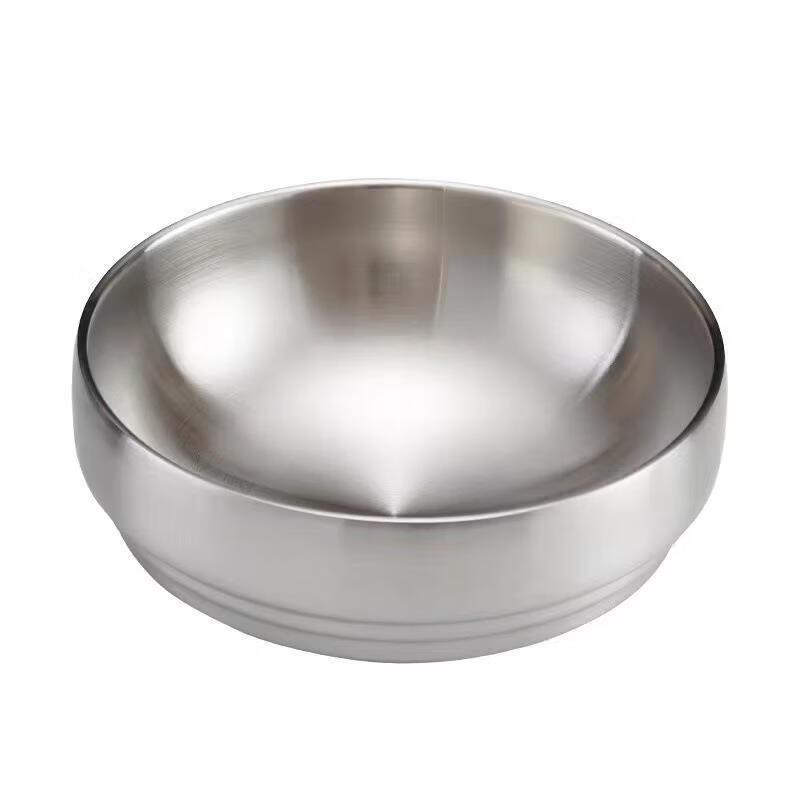 

17cm Stainless Steel Double-Layer Korean Noodle Bowl - Set of 3