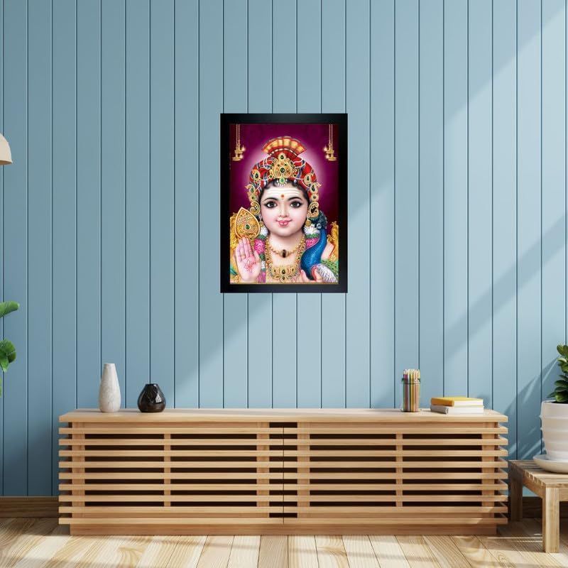 Náboženský Pán Murugan Swamy Kartikey třpytivý digitální tisk malba-5x7 palců