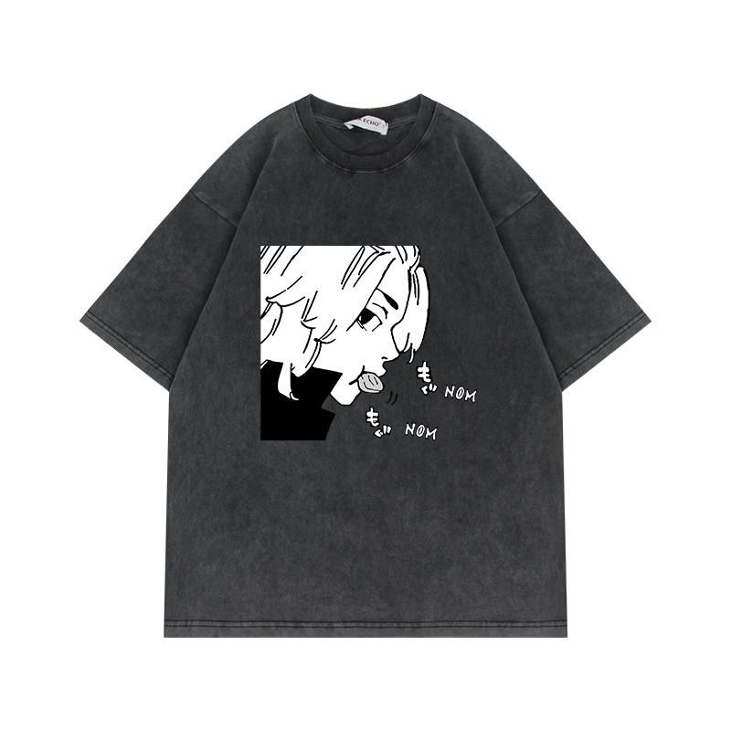 230g Tokyo Revengers T-Shirt Oversized Vintage Anime Print Baumwolle Kurzarm Tee