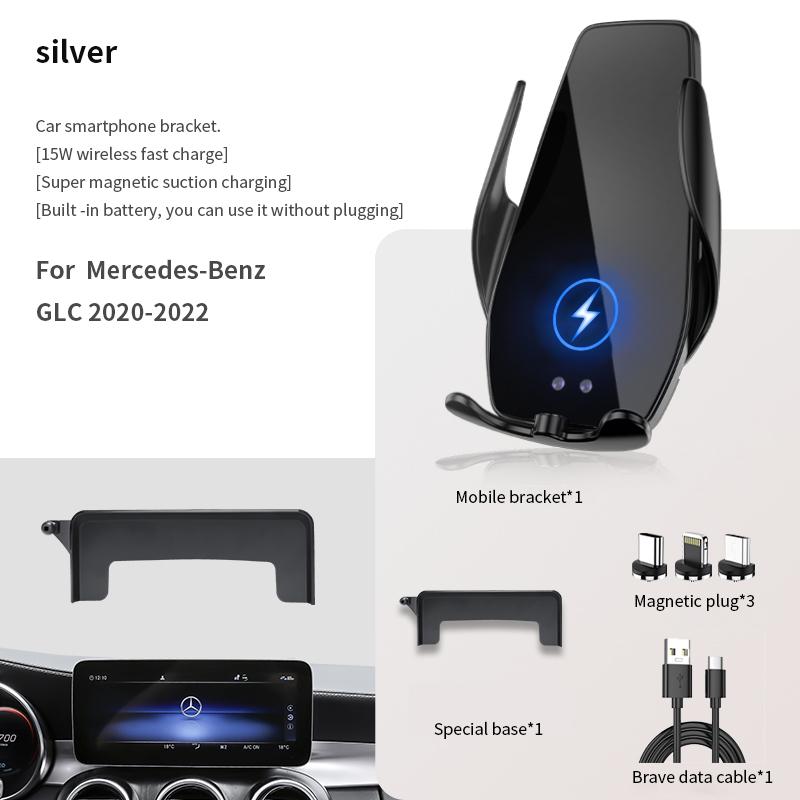 Supporto per telefono per auto per Mercedes-Benz Classe C/GLC/V 2015-2023 staffa di navigazione su schermo magnetico ricarica wireless nuova energia
