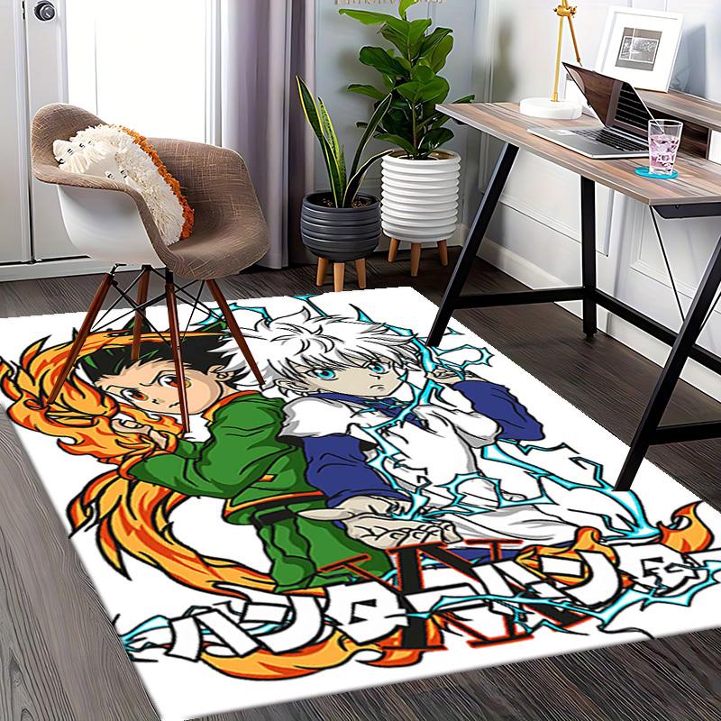 1pc Hunter x Hunter Leorio & Killua Anime Cartoon Design Office Chair Mat, Non-Slip Carpet for Home Decor, Suitable for All Seasons, Ideal Gift for Fa
