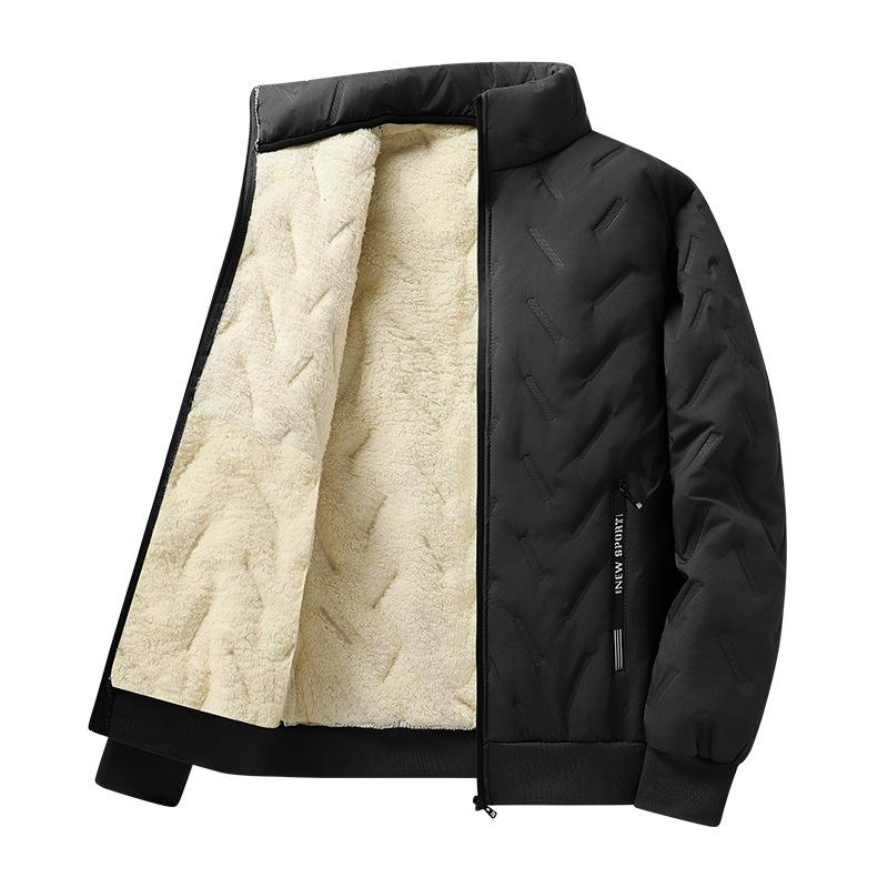 

Large size winter lamb wool cotton-padded jacket loose stand-up collar piled thickened cotton-padded jacket for dad winter cotton-padded jacket 7XL
