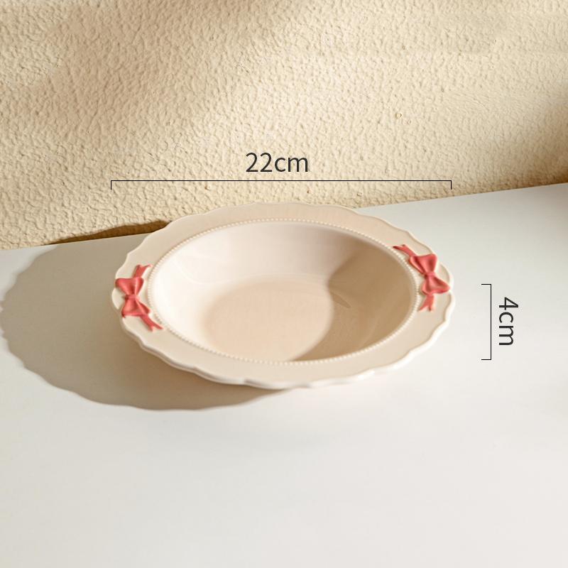 Sweet Modern Style Ceramic Plate Home Breakfast Delicious Yogurt Bowl High End Restaurant Fruit Salad Plates Exquisite Tableware