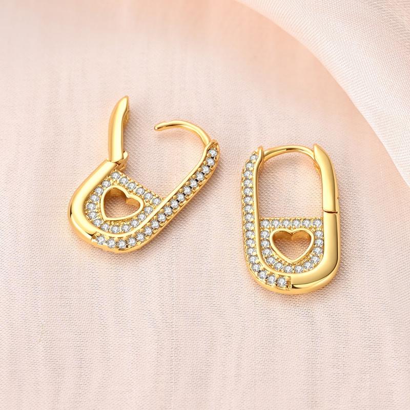 925 Silver Earrings Golden Round Circle Hoop Earrings For Woman Female Fashion Wedding Engagement Jewelry