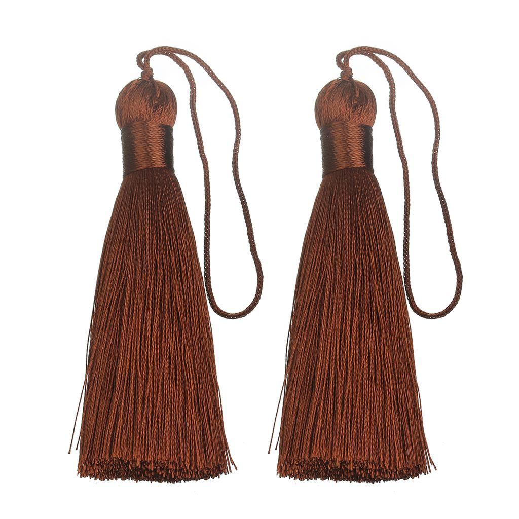 6pcs 82mm Silk Tassel Fringe Hanging Rope Long Line Tassel For Jewelry Making DIY Crafts Clothing Earring Key Chain Decoration