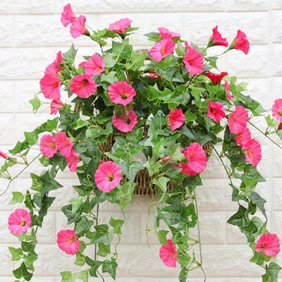 Artificial Vines Flowers Morning Glory Hanging Plants Fake Green Plant Home Garden Wall Fence Outdoor Wedding Christmas Decor