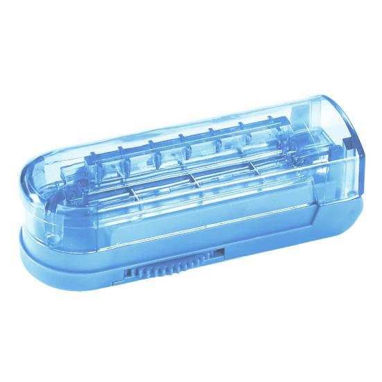 

Резак для таблеток, разделитель лекарств с острым лезвием, регулируемая конструкция, компактный портативный разделитель таблеток с центрирующим устройством, защитный кожух лезвия синий