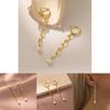 Luxurious Geometric Gold Plated Copper Earrings With Faux Pearl For Chic Outfits