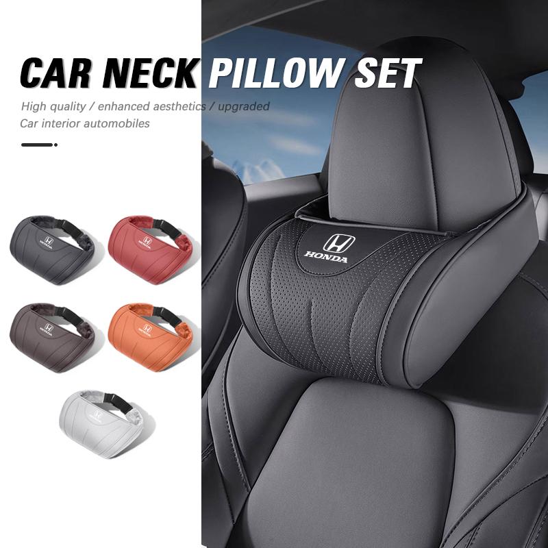 AAAHV1 Car Headrest Waist Pillow Auto Neck Pillow Seat Cushion Set For Honda Civic Accord Crosstour Spirior Odyssey Avancier UR-V CR-Z