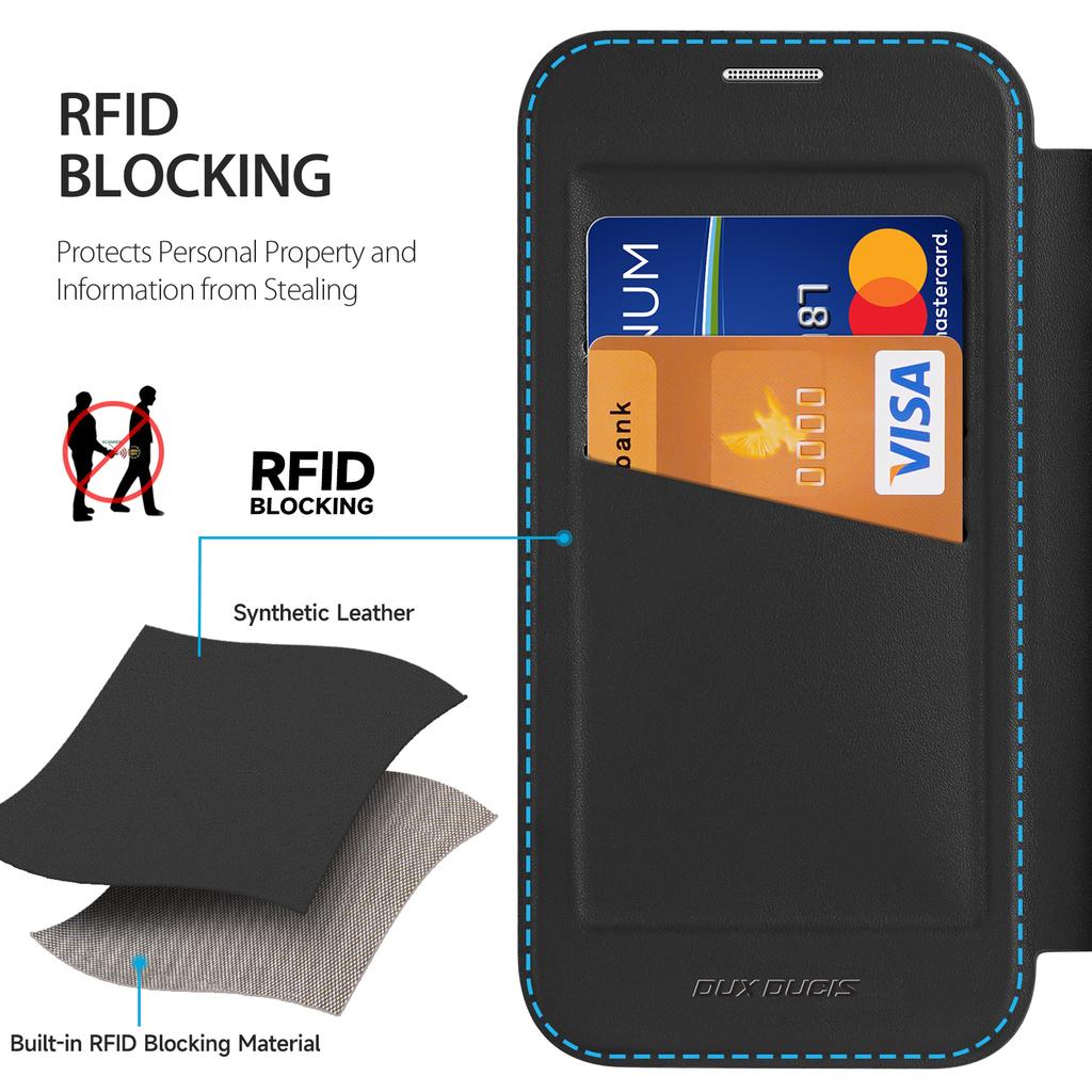 For iPhone 17 Pro Leather Case DUX DUCIS Skin X Pro Series Flip Cover Compatible with MagSafe