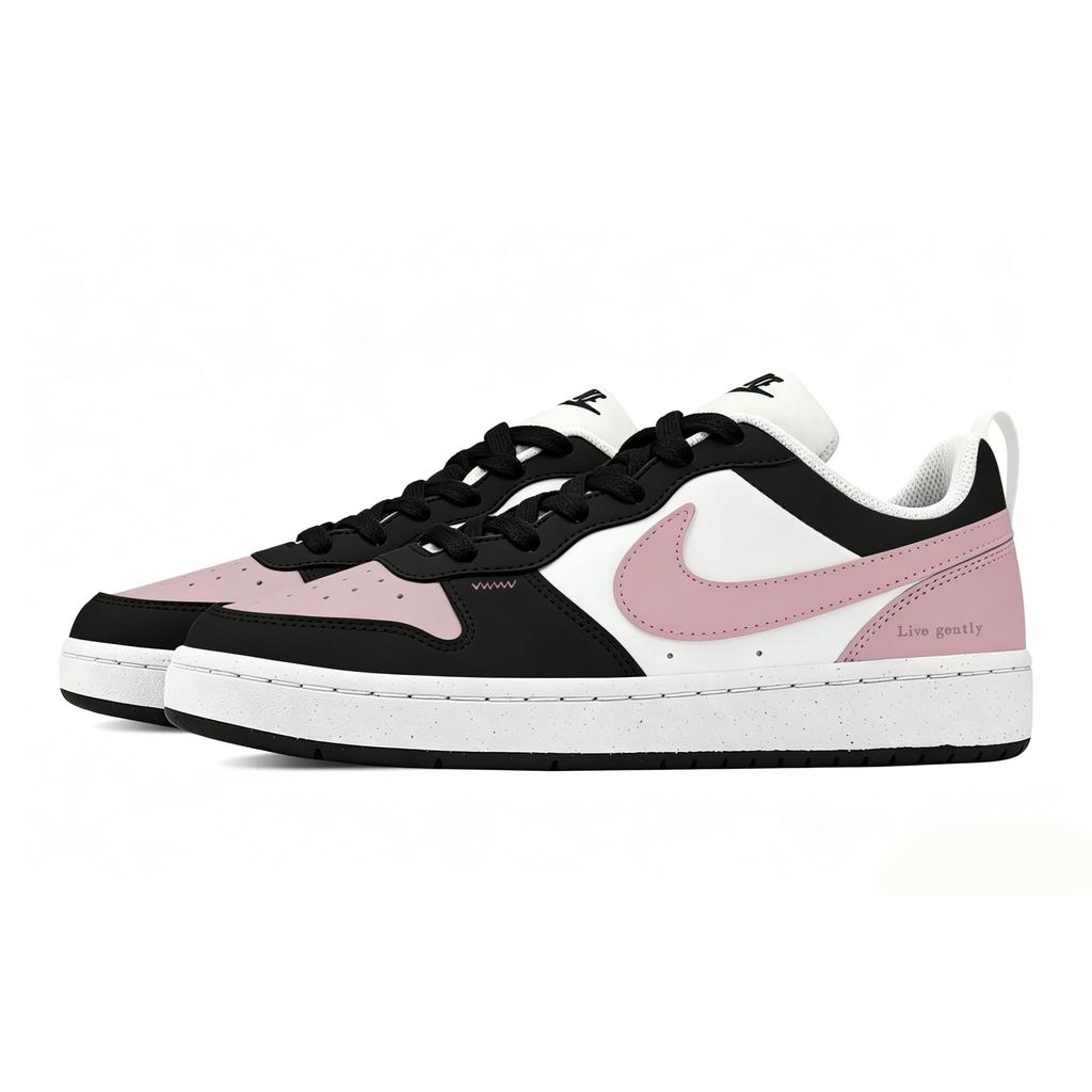 Nike Court Borough Heart Deeply In Love Low Top Skateboard Shoes Unisex Black Pink DV5456-131(Team529-)