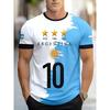 Argentinien Fahne 3D gedrucktes T-Shirt 2026 Fußballfan atmungsaktives Sporttrikot Training Eltern-Kind Familie Fußball Watch Party Top