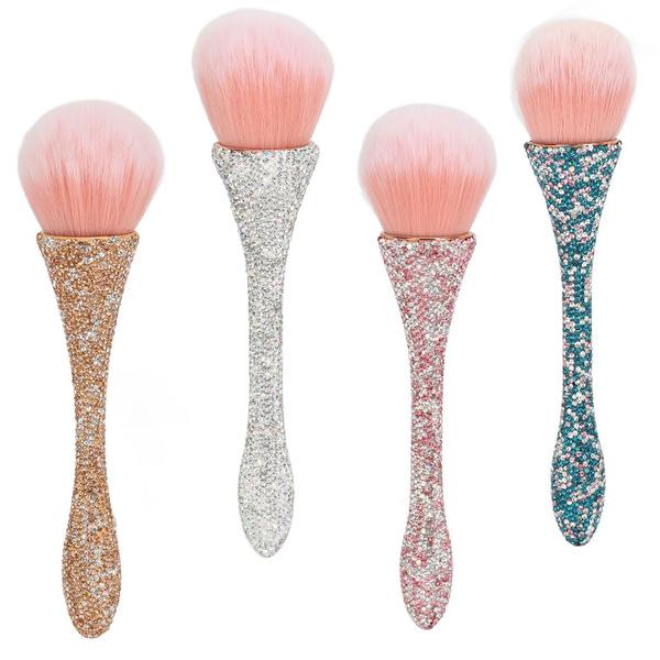 Nail Dusting Cleansing Brush Soft Nylon Hair Comfortable Grip Prevent Deformation Loose Powder Brush