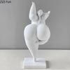 Minimalism Fat Girl Dancer Figures Statue Crafts Desk Decoration Character Resins Sculpture Ornaments Room Aesthetics Decor