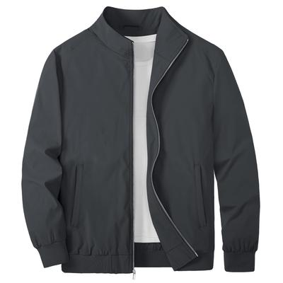 KEFITEVD Autumn Plus Lightweight Dark Size 3XL Men's Jacket, Windproof, Water-Repellent, Outerwear, Golf, Workwear, Jumper, Size, Gray, Jacket,