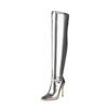 Stivali da Donna Sopra il Ginocchio Taglia Grande Tacco Alto Stiletto con Zip