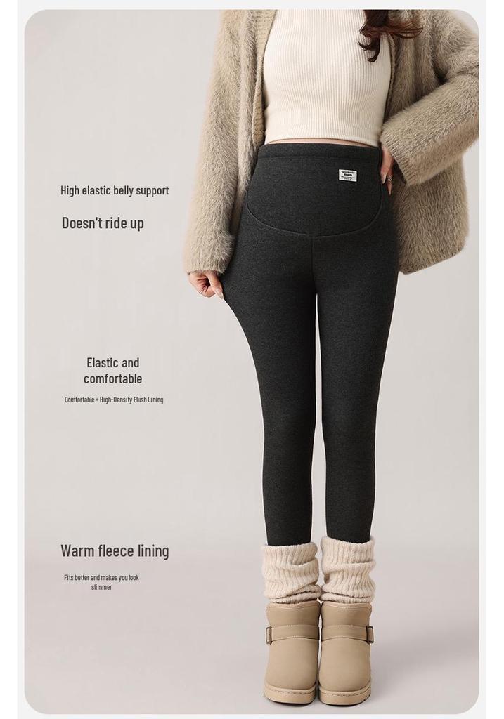 Maternity Fleece Lined Pants - Warm, Soft, Cotton, Belly-Friendly for Spring & Autumn