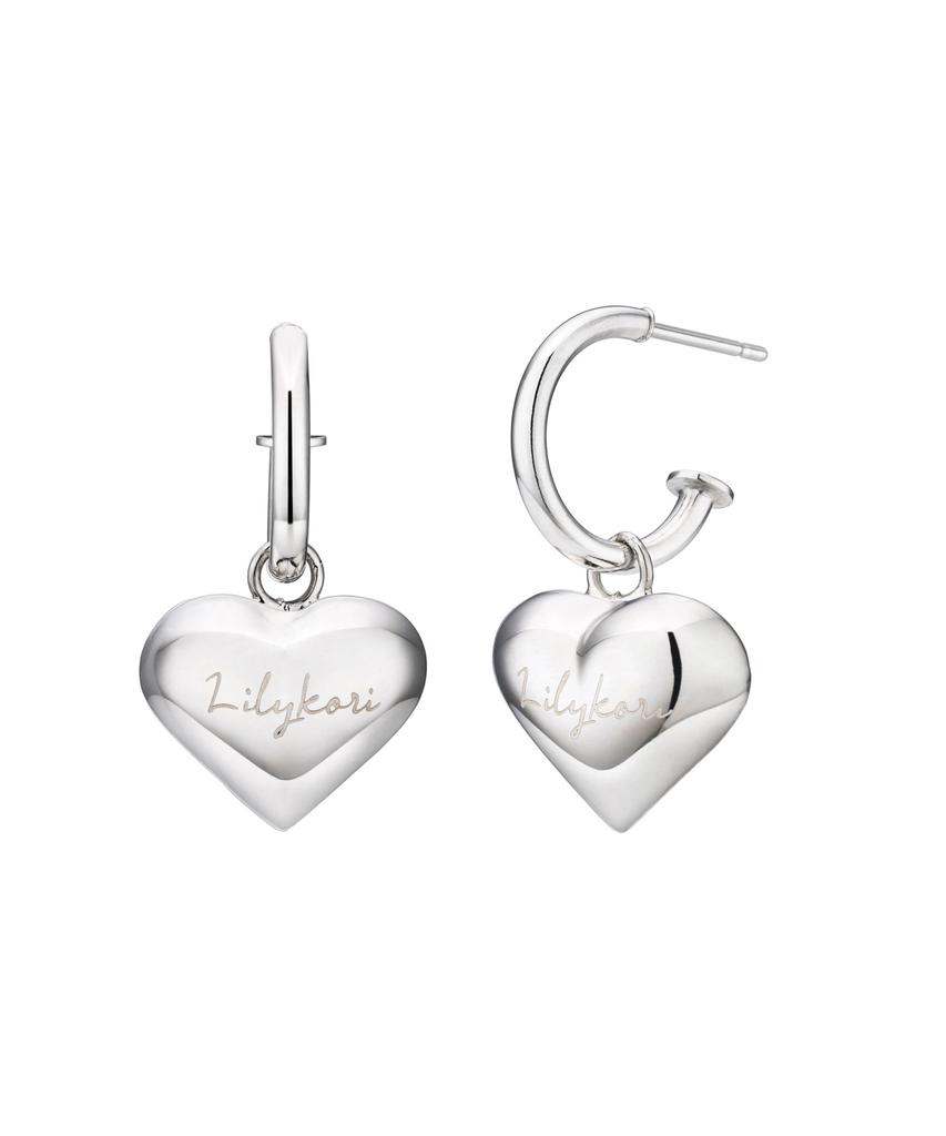Lilykori 925 Silver Chunky Heart Earrings